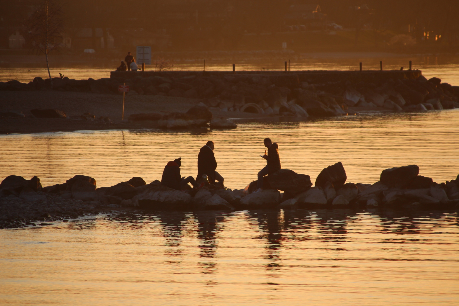 Sunset over lake of Geneva