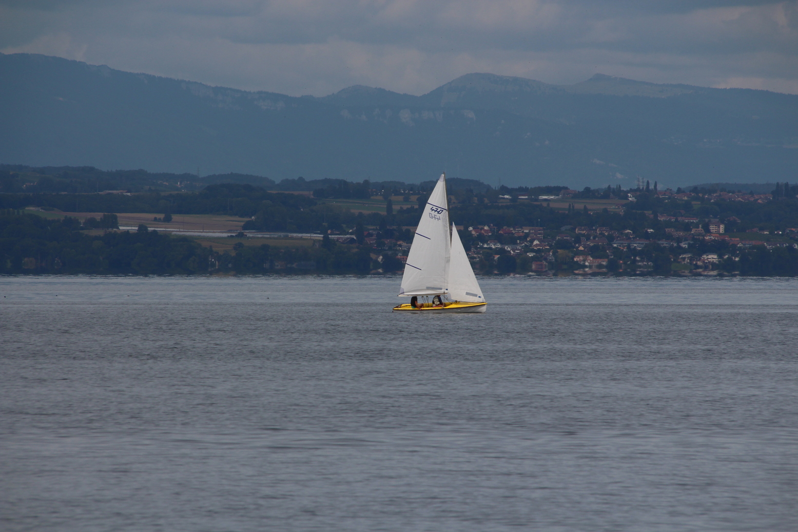 A small sailing boat at lake of Geneva