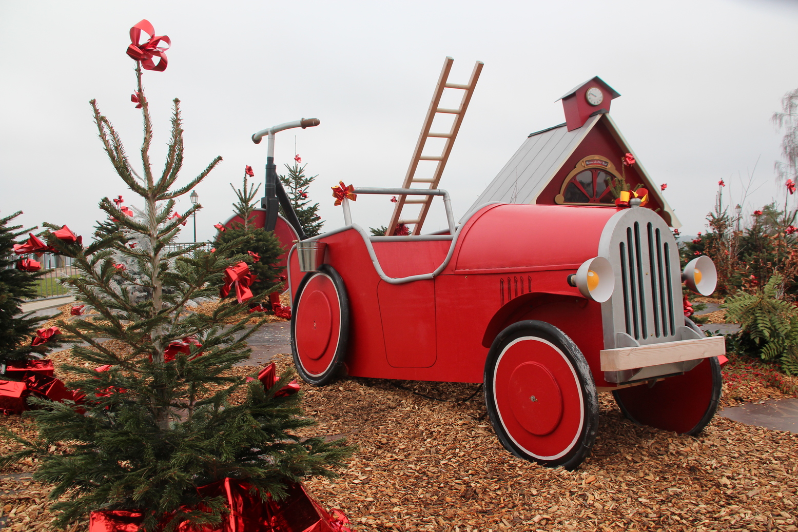 Christmas decoration in a french park